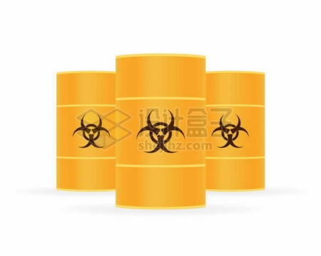 3个黄色化工桶印着危险化学品标志5354792矢量图片免抠素材