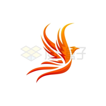 火红色的凤凰logo设计方案8570478矢量图片免抠素材