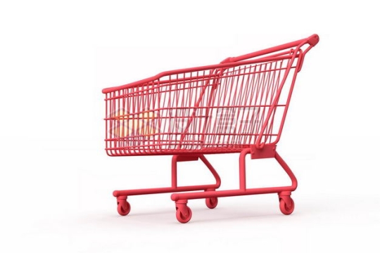 3D立体红色超市购物车模型4477429图片免抠素材