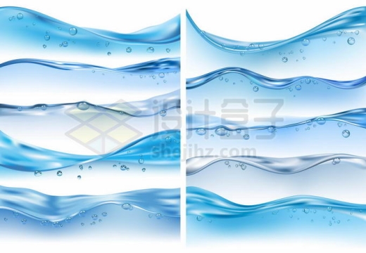 10款冒着气泡水泡的蓝色水面效果9295150矢量图片免抠素材免费下载