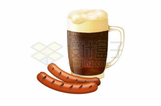 德国黑啤酒和香肠美味美食7494828矢量图片免抠素材
