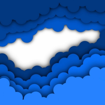 剪纸叠加风格蓝色的云朵乌云3966051图片免抠素材免费下载