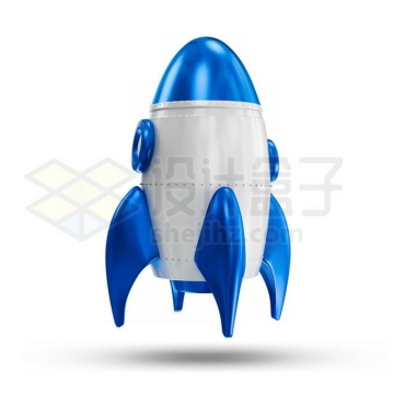 3D立体蓝白色卡通火箭2125635免抠图片素材免费下载