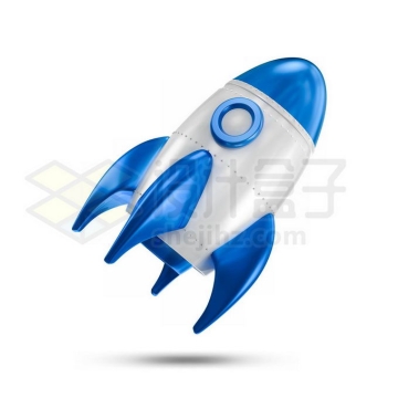 3D立体蓝白色卡通火箭1912648免抠图片素材免费下载