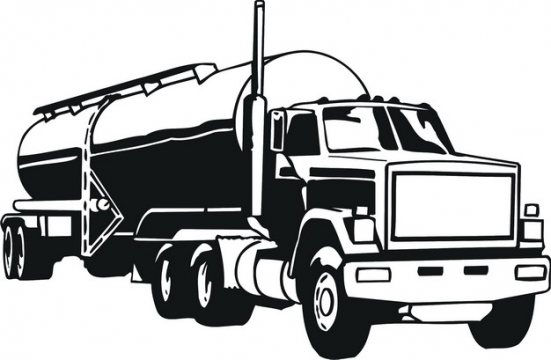 黑色手绘风格槽罐车油罐车危险品运输卡车特种运输车934921png图片素材
