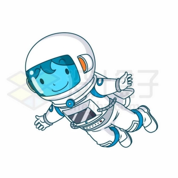 穿着白色宇航员的卡通宇航员2957767矢量图片免抠素材