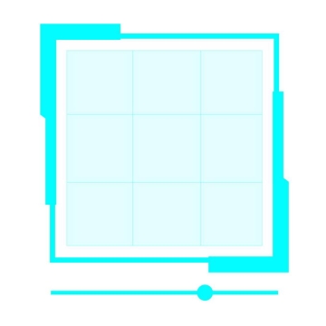 发光的天蓝色边框科技风格文本框信息框9632958免抠图片素材