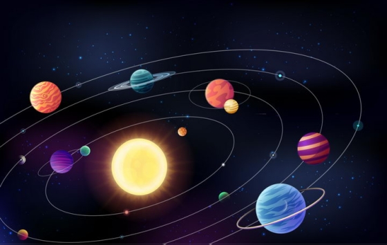 太阳系八大行星轨道示意图天文科普配图图片免抠素材