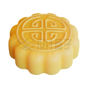 一块月饼中秋节美食3D模型4328306PSD免抠图片素材