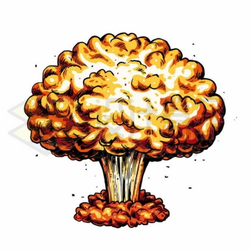 卡通蘑菇云爆炸效果漫画插画1771606矢量图片免抠素材