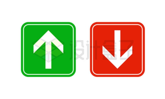 绿色和红色方向交通指示牌5011030矢量图片免抠素材