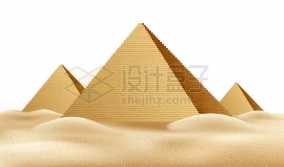 肌理插画风格沙漠中的埃及金字塔8228947矢量图片免抠素材免费下载