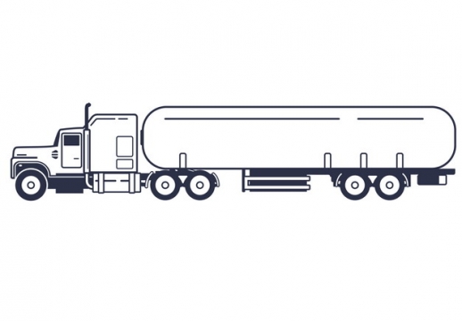 线条槽罐车油罐车危险品运输卡车特种运输车侧视图599535png图片素材