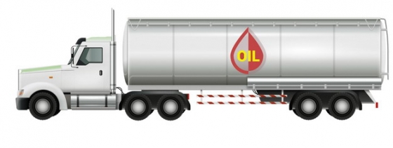银白色槽罐车油罐车危险品运输卡车特种运输车侧视图784606png图片素材