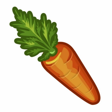 一根胡萝卜带叶子美味蔬菜png图片免抠矢量素材