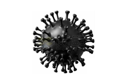黑色的3D立体新型冠状病毒模型4854994图片免抠素材