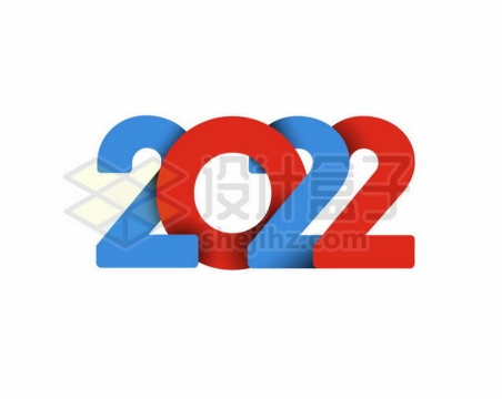 蓝色红色3D立体2022年艺术字体4909226矢量图片免抠素材