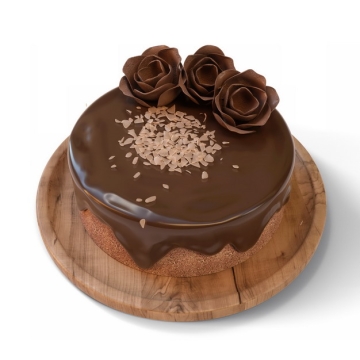 木盘上的巧克力蛋糕792072png图片素材