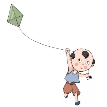 正在放风筝的卡通小男孩2101490图片免抠素材