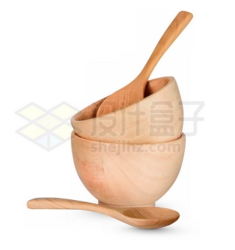 木头碗和木头勺子健康餐具4876300免抠图片素材免费下载