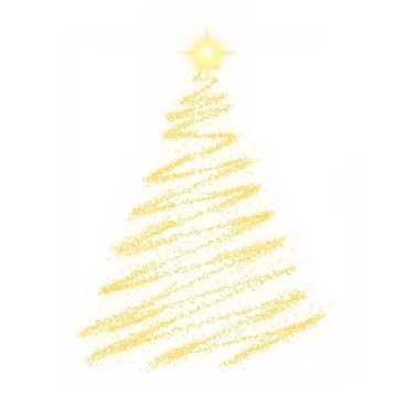 金黄色发光光点组成的抽象圣诞树效果8418448图片素材