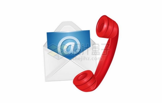 红色的电话和邮件象征了联系方式元素6158254矢量图片免抠素材