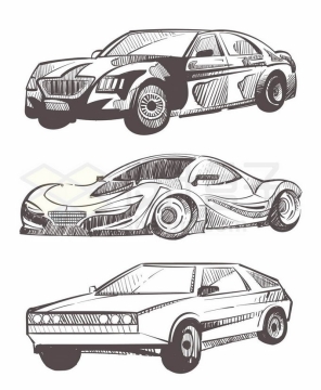 3款手绘涂鸦风格汽车跑车插画8142362矢量图片免抠素材免费下载