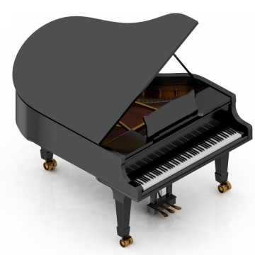 3D立体黑色三角钢琴音乐乐器4428765png图片免抠素材