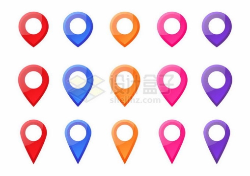 15款彩色定位标志导航地图元素9477151矢量图片免抠素材免费下载