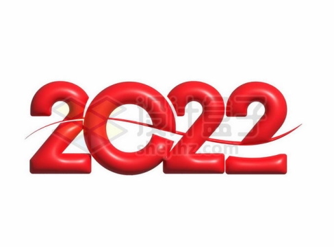 红色2022年3D立体艺术字体5990247矢量图片免抠素材