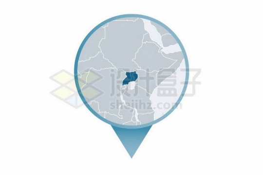 定位标志上的乌干达地图非洲国家位置8084731矢量图片免抠素材