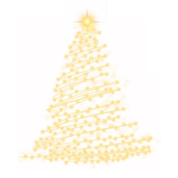 金色发光光点组成的抽象圣诞树效果装饰7553072图片素材