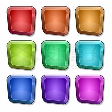 9款彩色宝石形状水晶按钮卡通游戏按钮6268606矢量图片免抠素材免费下载