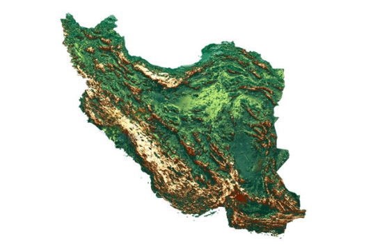 3D立体伊朗地形图地图5608413PSD免抠图片素材