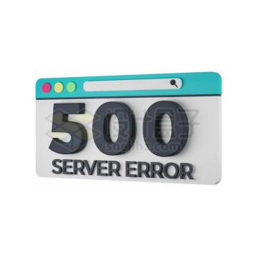 卡通网页上的500错误代码返回码3D模型5568897PSD免抠图片素材