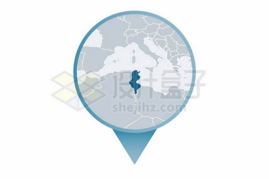 定位标志上的突尼斯地图北非国家位置8682026矢量图片免抠素材