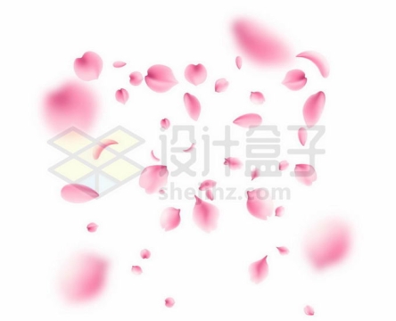 漫天飞舞的粉色桃花花瓣4452665矢量图片免抠素材