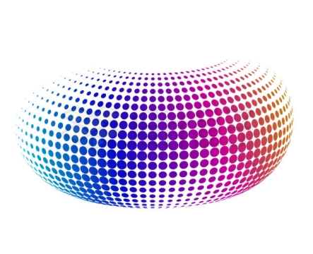 彩色渐变色圆点组成的轴向圆环圆球图案7069708矢量图片免抠素材