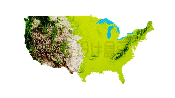 3D立体美国地形图地图5286283PSD免抠图片素材