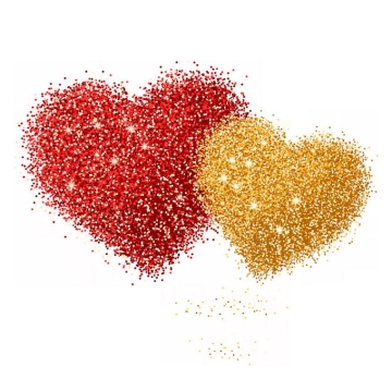 红色圆点和金色圆点组成的情人节心形图案3004545图片素材