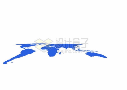 透视风格蓝色世界地图4540128矢量图片免抠素材