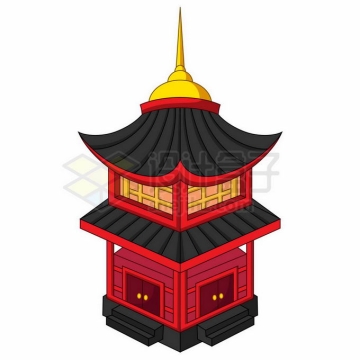 卡通阁楼中国传统建筑物8712078矢量图片免抠素材