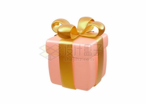3D立体风格金色红色卡通礼物盒包装盒8470278矢量图片免抠素材