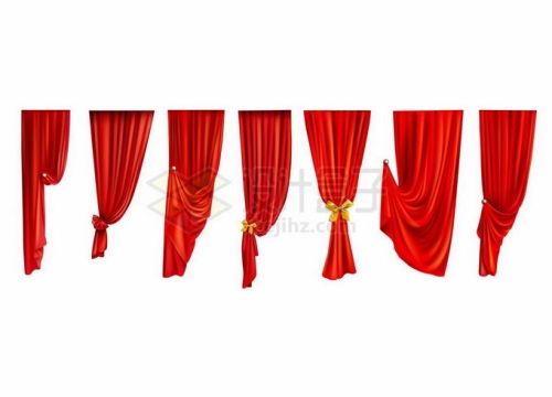 7款大礼堂舞台红色幕布帷幕装饰7623352矢量图片免抠素材
