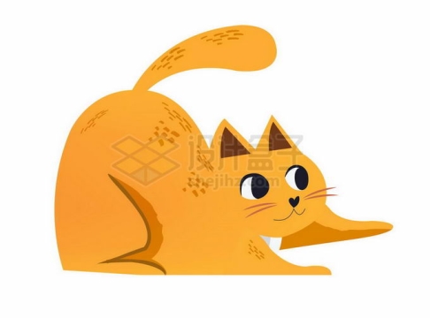 一只卡通猫咪大黄猫插画5476575矢量图片免抠素材