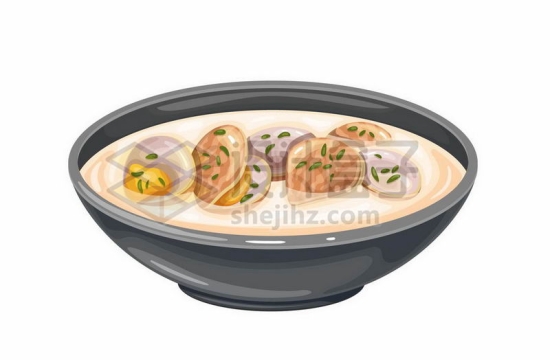 一碗花甲汤蛤蜊汤贝壳汤等海鲜汤美味美食4111513矢量图片免抠素材