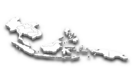 3D立体东南亚行政地图带阴影图片免抠矢量素材