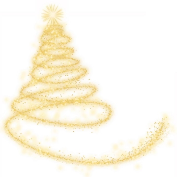 发光线条和金色光点组成的抽象圣诞树效果7702224图片素材