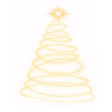 发光光点组成的金色线条螺旋状圣诞树效果5085675图片素材
