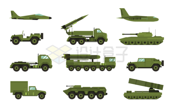 导弹发射车卡车火箭炮装甲车坦克等军事装备4358246矢量图片免抠素材下载